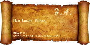 Hartman Alex névjegykártya