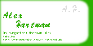 alex hartman business card